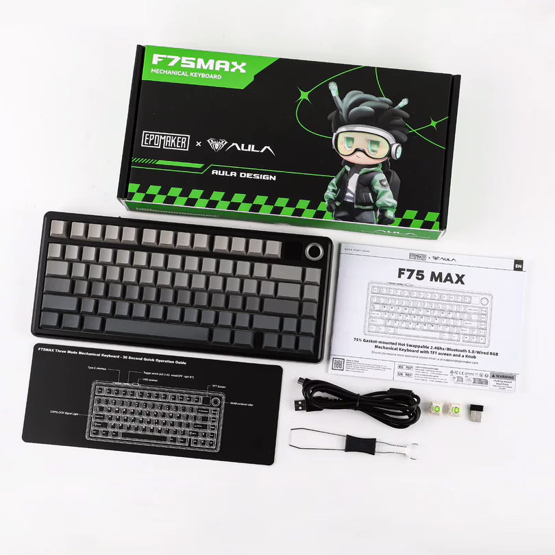 EPOMAKER X AULA F75 Max Wireless Mechanical Keyboard with TFT Screen LEOBOG Reaper Switch - Image 2